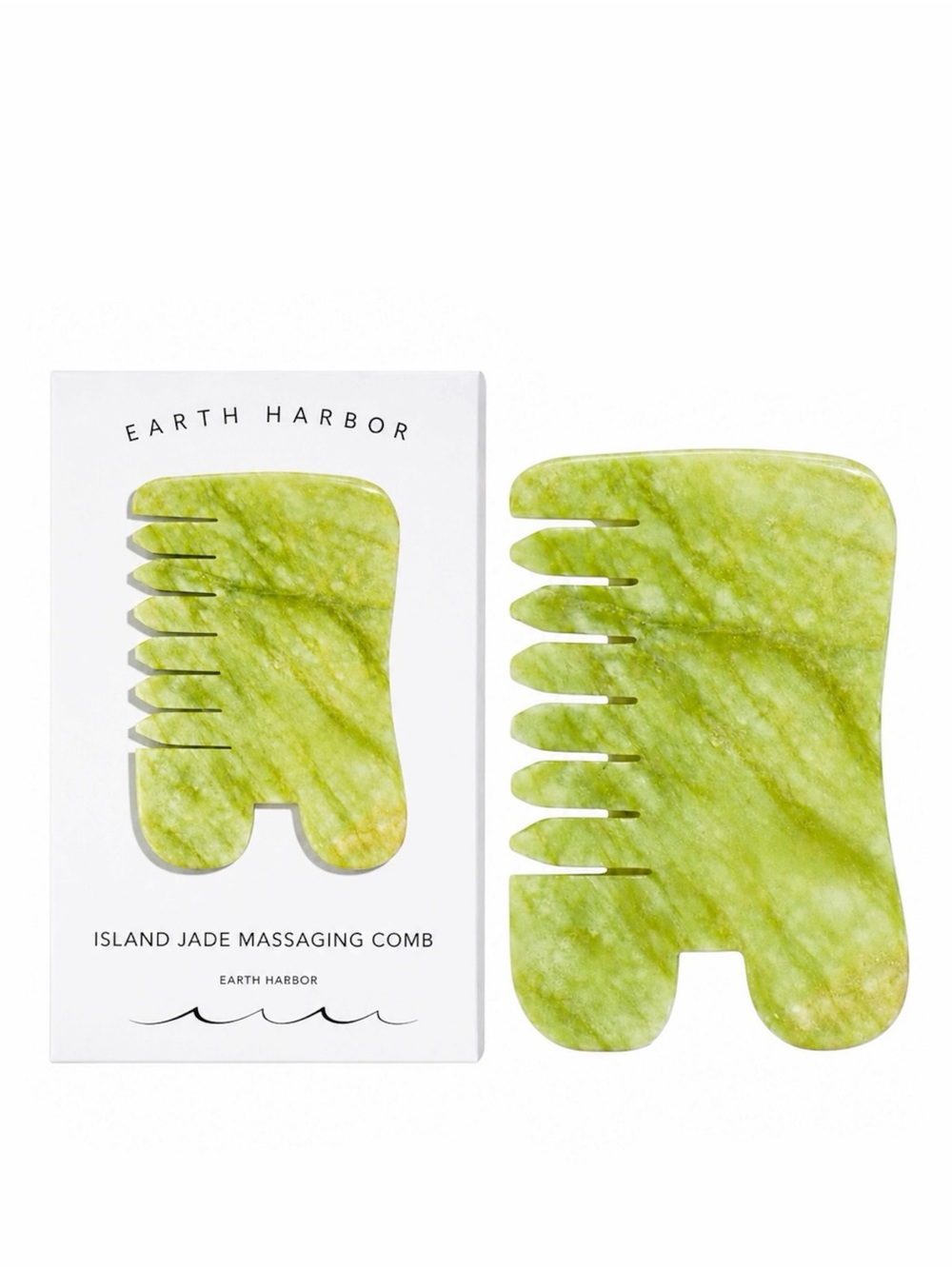EARTH HARBOR JADE GEMSTONE GUA SHA MASSAGING COMB - BNIB